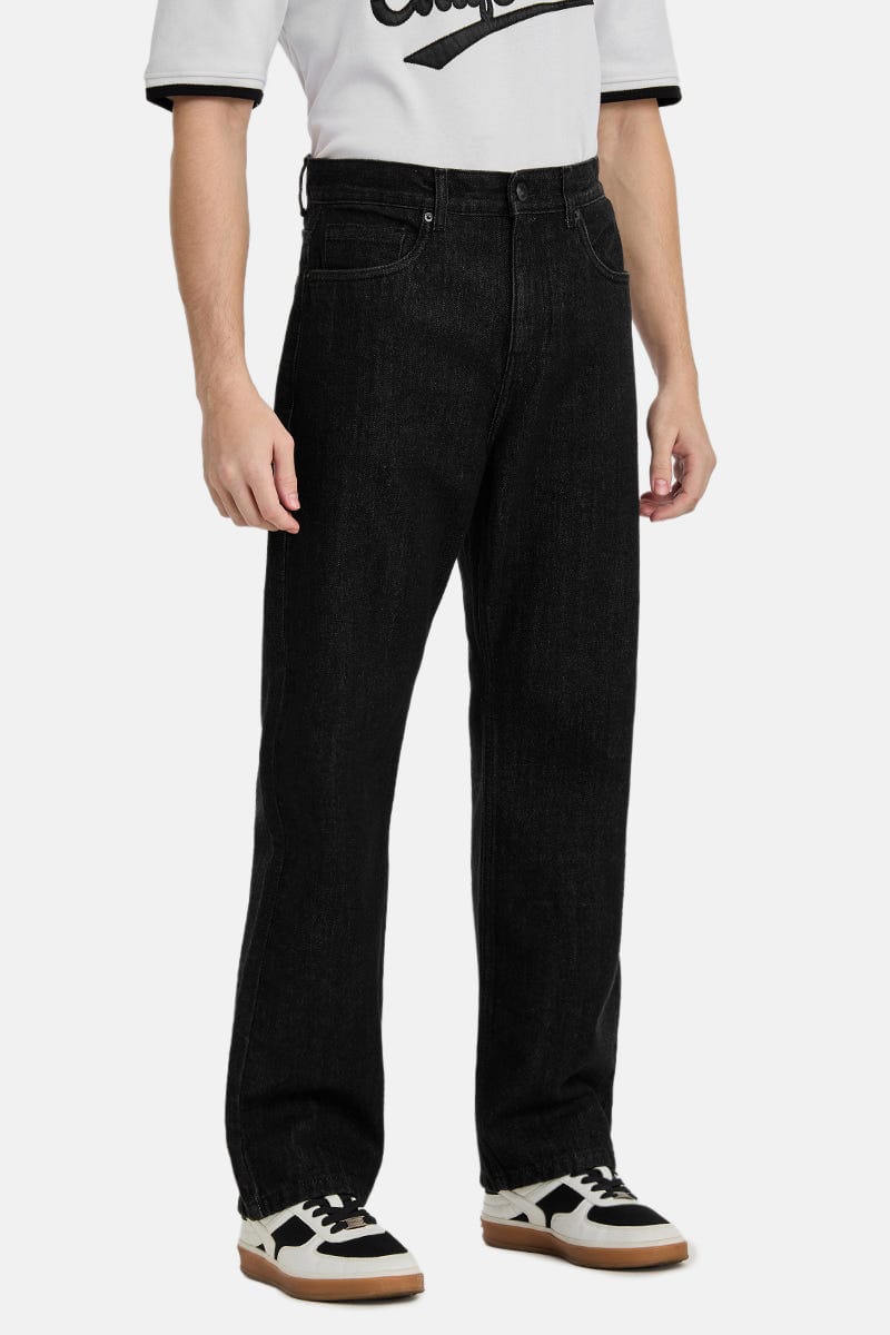 Straight Fit Washed Jeans